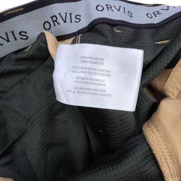 Orvis Tech Shorts Men's 30 Khaki Cargo Pocket Performance Hiking Stretch - Picture 11 of 15